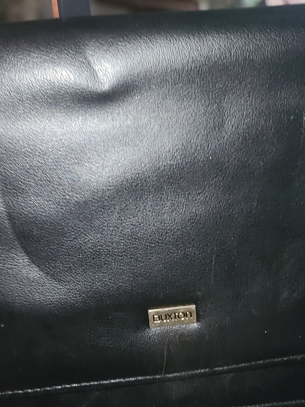 Buxton Black Leather Crossbody Bag